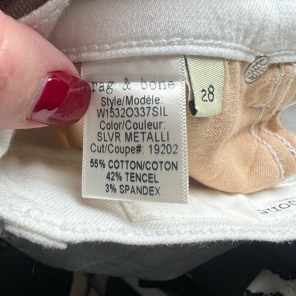 rag & bone Silver Metallic High Rise Skinny Jeans sz 28 NWT - Picture 15 of 16